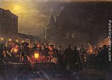 Petrus Van Schendel The Night Fair painting